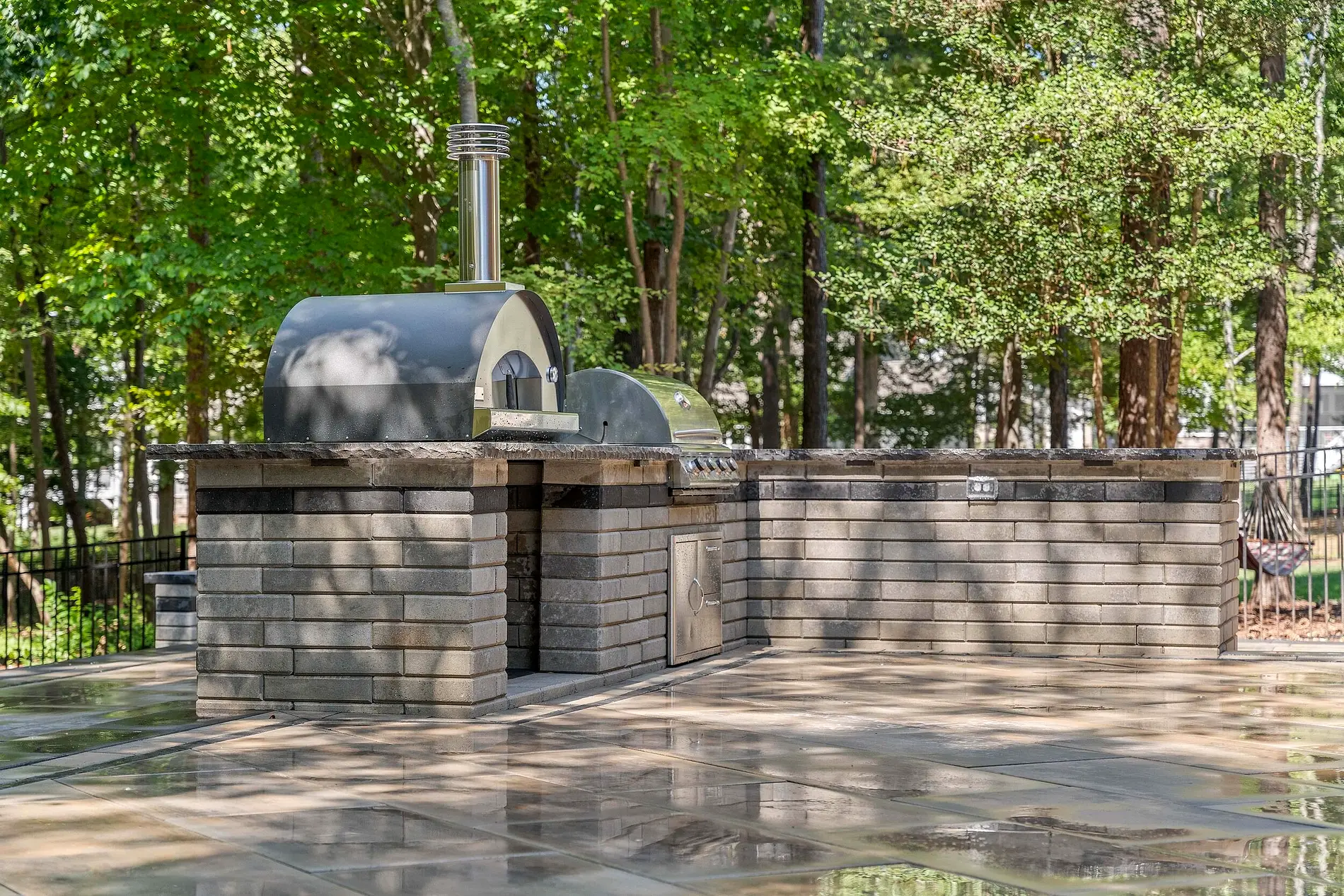 Luxury paver patio and outdoor living space built by Southern Cut in Charlotte, NC