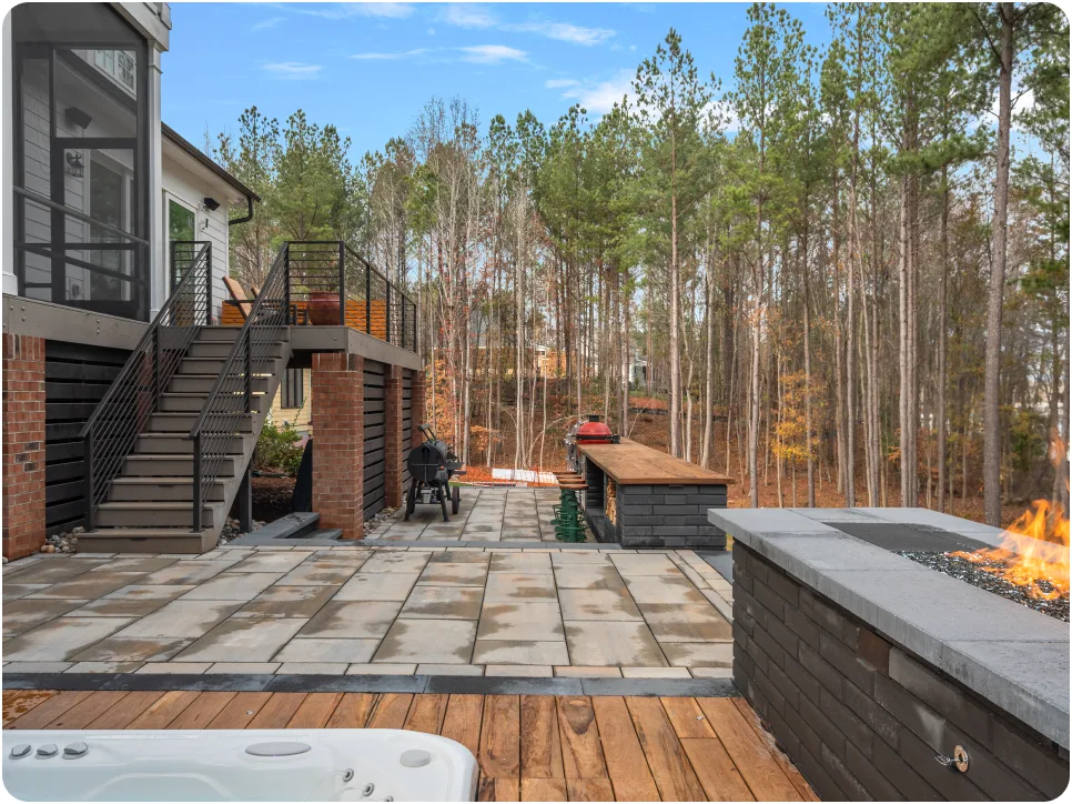 Paver patio and stone hardscaping in Charlotte NC