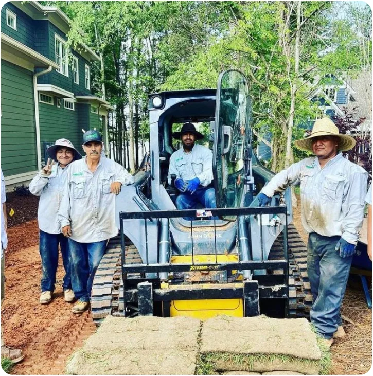 Southern Cut crew grading and preparing a landscape base on site